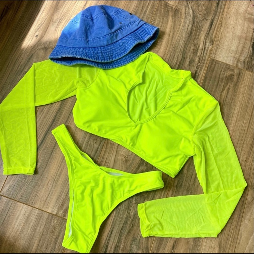 Neon two-piece bikini